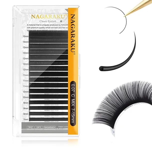 Rzęsy NAGARAKU Premium Nowa Generacja C 0,10 7-15 mm MIX 16 pasków