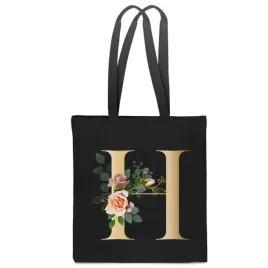 eko-torba-bawelniana-czarna-z-litera-h-imie-monogram-hania-hubert-tt-267-cz