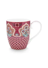 kubek-flower-festival-scallop-deco-dark-pink-pip-studio-450-ml