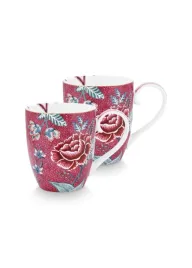 zestaw-kubkow-flower-festival-dark-pink-pip-studio-450-ml-2-szt