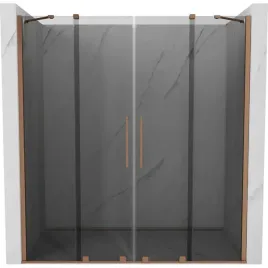 mexen-velar-duo-200-cm-drzwi-prysznicowe-grafit-miedz-szczotk