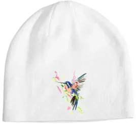 czapka-beanie-zimowa-kolorowy-nadruk-ptak-kanarek