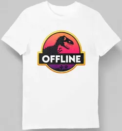 koszulka-meska-offline-z-dinozaurem-biala-s