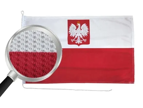 Flaga LONGLIFE Polska z Godłem na jacht 65x40 cm Bandera Jachtowa Żeglarska