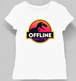 koszulka-damska-offline-dinozaur-biala-xs