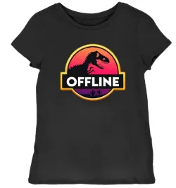 koszulka-damska-offline-dinozaur-czarna-m