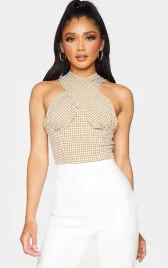 brazowy-top-kratka-prettylittlething-s