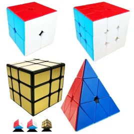 kostka-rubika-2x2-3x3-piramida-mirror-zlota-oryginalne-wyregulowane