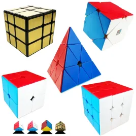kostka-rubika-2x2-3x3-piramida-skewb-mirror-zlota-wyregulowane