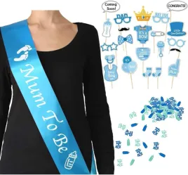 dekoracje-baby-shower-chlopiec-szarfa-konfetti