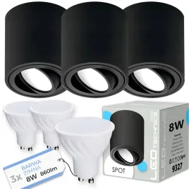 3x-spot-oprawa-natynkowa-halogenowa-tuba-ruchoma-gu10-8w-zimna-zarowka-led
