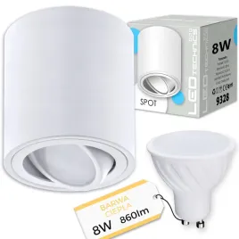 spot-oprawa-natynkowa-halogenowa-tuba-ruchoma-gu10-8w-ciepla-zarowka-led