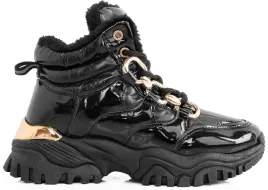 8503-czarne-damskie-ocieplane-sneakersy-lakierowane-botki-grube-futerko-36