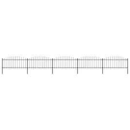 ogrodzenie-ogrodowe-z-wlocznia-stalowe-8925-x-75-cm-czarne