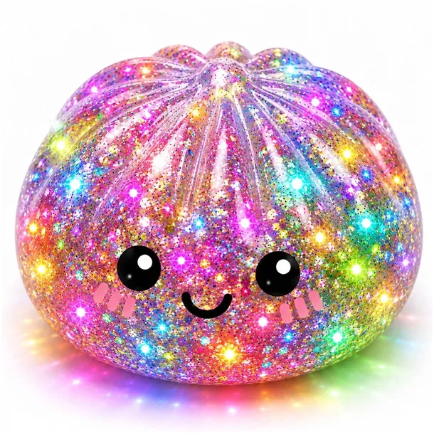 DUMPLING GNIOTEK ŚWIECI PIERÓG ANTYSTRESOWY BROKATOWY SQUISHY ŚWIECĄCY DUŻY