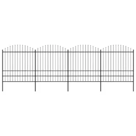 ogrodzenie-ogrodowe-z-wlocznia-stalowe-7145-x-200-cm-czarne