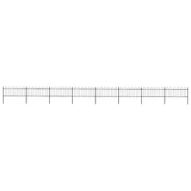 ogrodzenie-ogrodowe-z-obrecza-stal-1426-x-80-cm-czarne