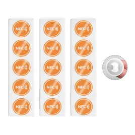 naklejka-nfc-pomaranczowa-z-bialym-napisem-okragla-ntag213-o25-mm-30-szt