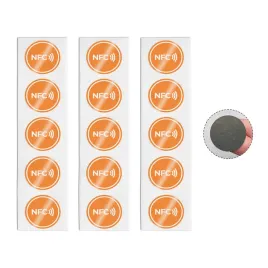 naklejka-nfc-pomaranczowa-z-bialym-napisem-antymetal-ntag213-o25-mm-30-szt