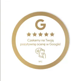 naklejka-nfc-google-opinie-o55-cm-bialo-zlota-wodoodporna