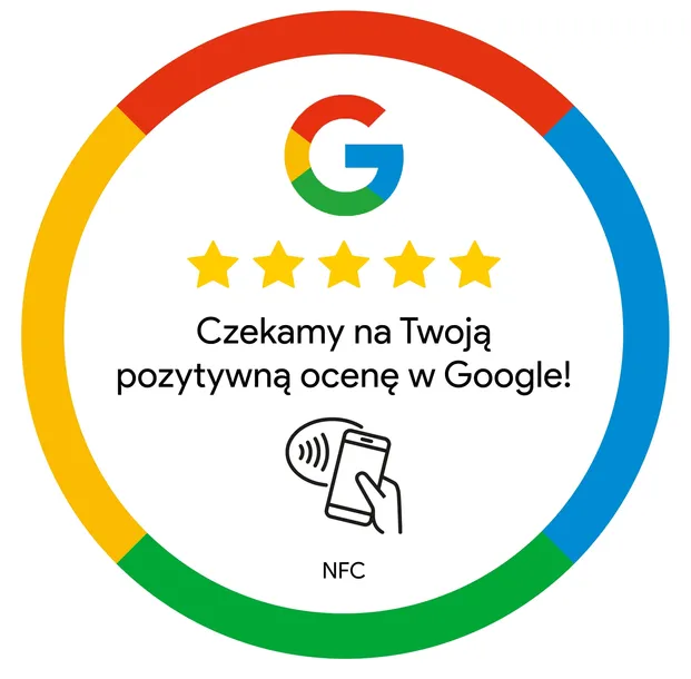 Naklejka NFC Google Opinie Ø5 cm kolorowa wodoodporna