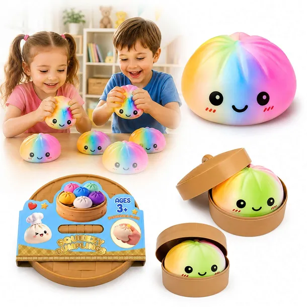 GNIOTEK SQUISHY PIEROŻEK PIERÓG DUMPLING 10 CM TĘCZOWY DZIEŃ DZIECKA 1 SZT
