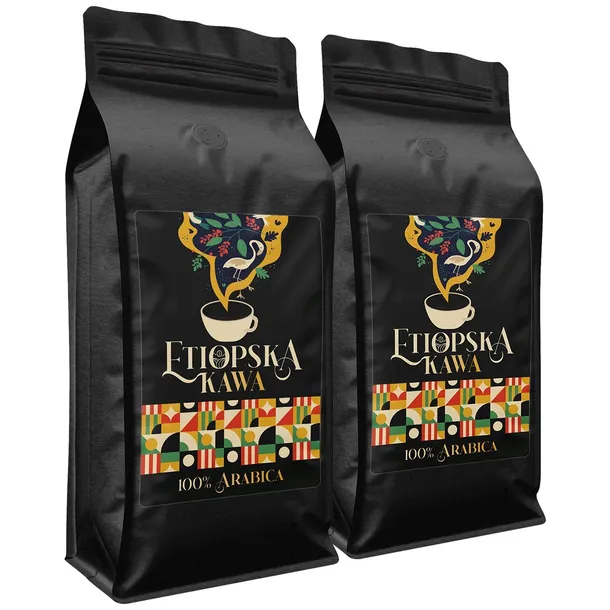 Kawa ziarnista Etiopia 2x1kg Arabica Świeżo Palona do Ekspresu 2kg
