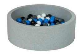 suchy-basen-dla-dziecka-z-pileczkami-150szt-czarny-bialy-niebieski-szar