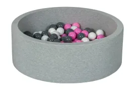 suchy-basen-dla-dziecka-z-pileczkami-150szt-bialy-pudrowy-roz-szary
