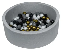 suchy-basen-dla-dziecka-z-pileczkami-150szt-czarny-bialy-zloty-szary