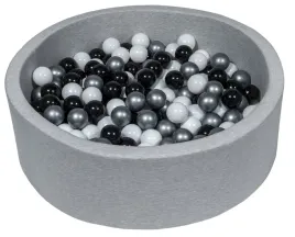 suchy-basen-dla-dziecka-z-pileczkami-200szt-czarny-bialy-srebrny