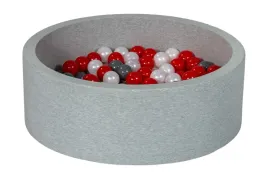 suchy-basen-dla-dziecka-z-pileczkami-200szt-perlowy-czerwony-szary