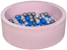 suchy-basen-dla-dziecka-z-pileczkami-150szt-rozowy-perlowy-niebiesk