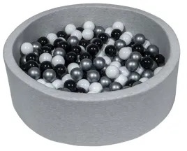 suchy-basen-dla-dziecka-z-pileczkami-300szt-czarny-bialy-srebrny