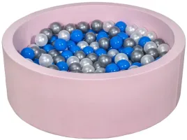 suchy-basen-dla-dziecka-z-pileczkami-200szt-rozowy-perlowy-niebieski