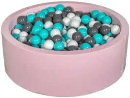 suchy-basen-dla-dziecka-z-pileczkami-450szt-rozowy-zestaw-dla-dziewczynki