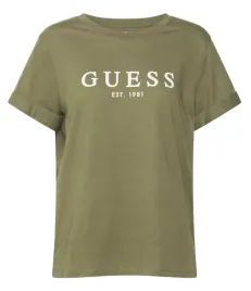 t-shirt-damski-guess-khaki-z-logo-xs