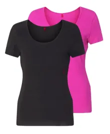 t-shirt-damski-hugo-zestaw-2-sztuk-czarny-i-magenta-z-malym-logo-xs