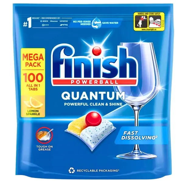 Kapsułki do zmywarki FINISH Quantum All in One Lemon 100szt