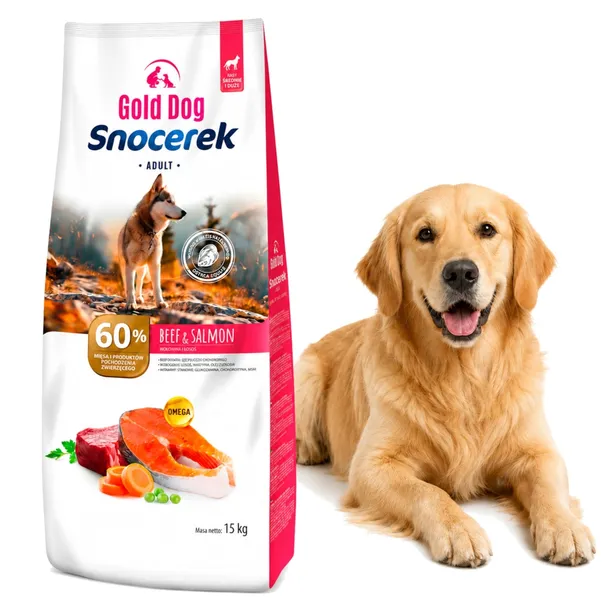 Karma dla psa GOLD DOG Snocerek Beef & Salmon Wołowina Łosoś 15 kg
