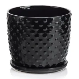 doniczka-ceramiczna-z-podstawka-oslonka-okragla-tloczenia-czarna-13cm