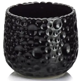 doniczka-ceramiczna-oslonka-okragla-nieregularne-tloczenia-czarna-18cm