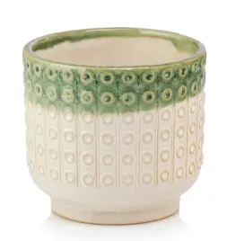 doniczka-ceramiczna-oslonka-okragla-vintage-bezowo-zielona-14cm