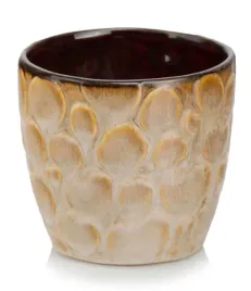 doniczka-ceramiczna-oslonka-okragla-tloczenia-vintage-brazowo-zolta-14cm