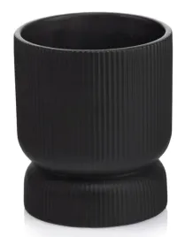 doniczka-ceramiczna-oslonka-okragla-kielich-ryflowana-czarny-mat-13cm