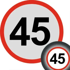 naklejka-odblaskowa-ograniczenie-predkosci-45km-h-prawo-jazdy-kat-b1-12cm