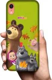 etui-na-apple-iphone-xr-telefon-wzory-masza-i-niedzwiedz