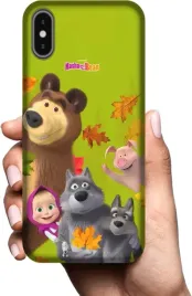etui-na-apple-iphone-x-telefon-wzory-masza-i-niedzwiedz