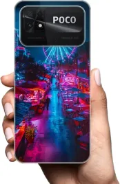 etui-na-xiaomi-poco-c40-telefon-wzory-neonowe