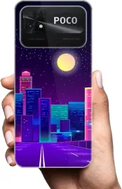 etui-na-xiaomi-poco-c40-telefon-wzory-neonowe